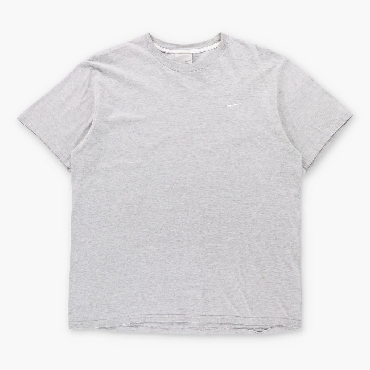 Vintage NIKE Grey & White Embroidered Swoosh Logo T-Shirt (L)
