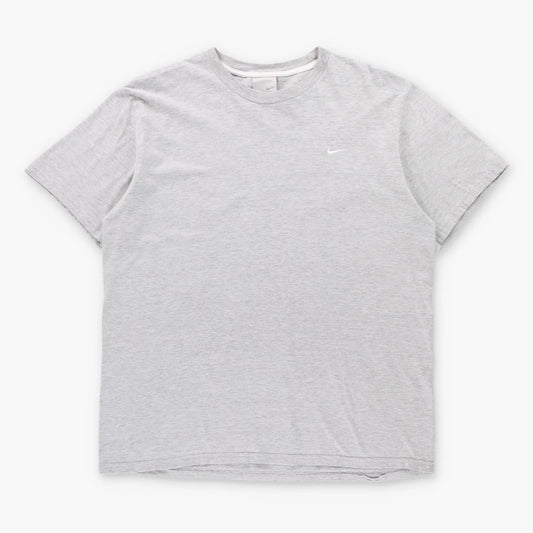 Vintage NIKE Grey & White Embroidered Swoosh Logo T-Shirt (L)