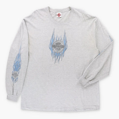Vintage HARLEY DAVIDSON "House Of Thunder" Morgan Hill California Grey Long Sleeve Tee (XL)