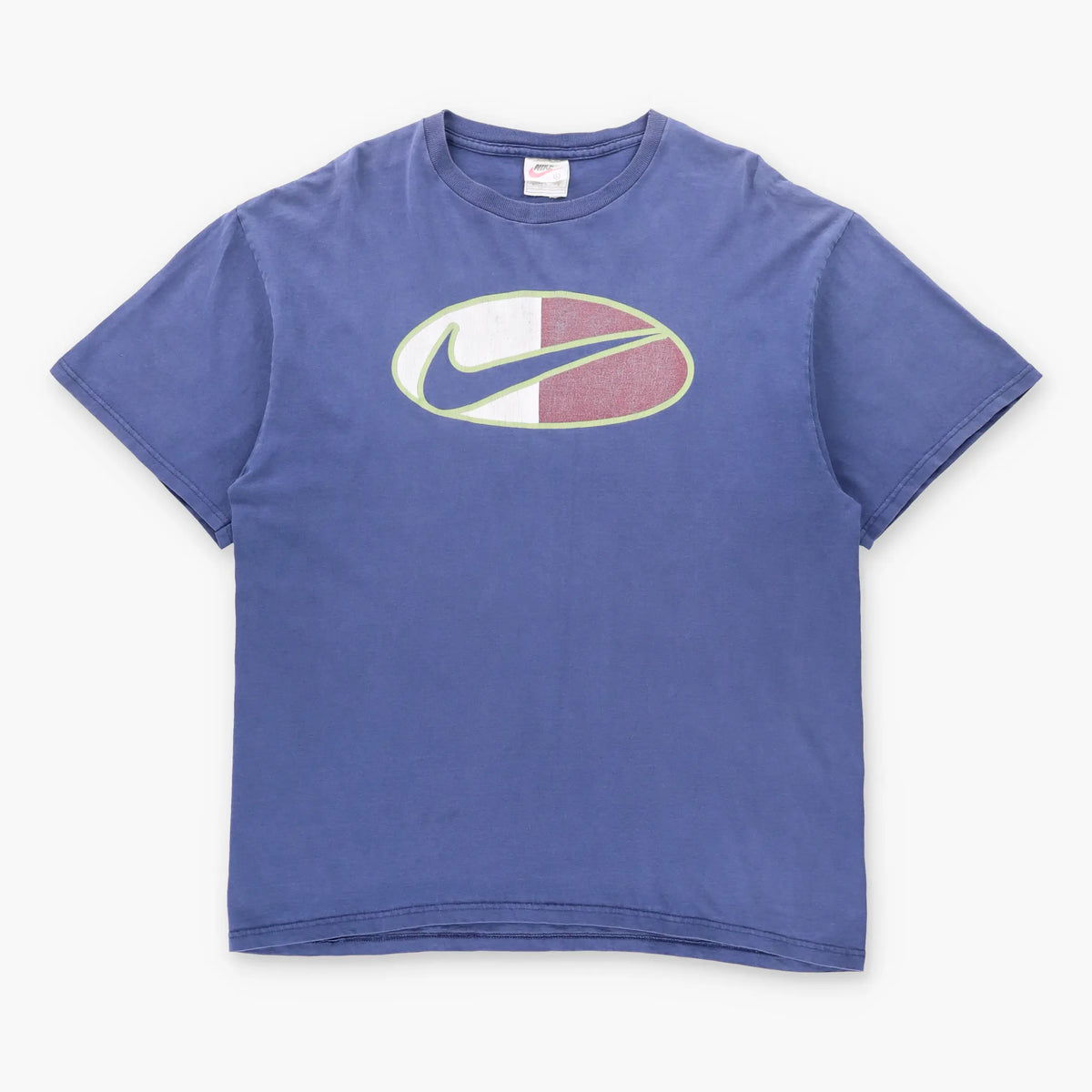 NIKE Big Swoosh Logo Vintage USA Made Navy Blue T-Shirt (L-XL)