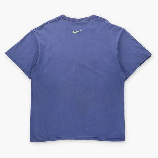 NIKE Big Swoosh Logo Vintage USA Made Navy Blue T-Shirt (L-XL)