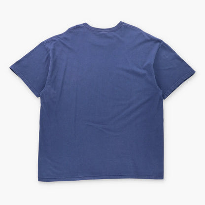 Vintage Nike Swoosh Logo Stripe Navy Blue Retro Tee (XXL)