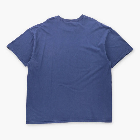 Vintage Nike Swoosh Logo Stripe Navy Blue Retro Tee (XXL)