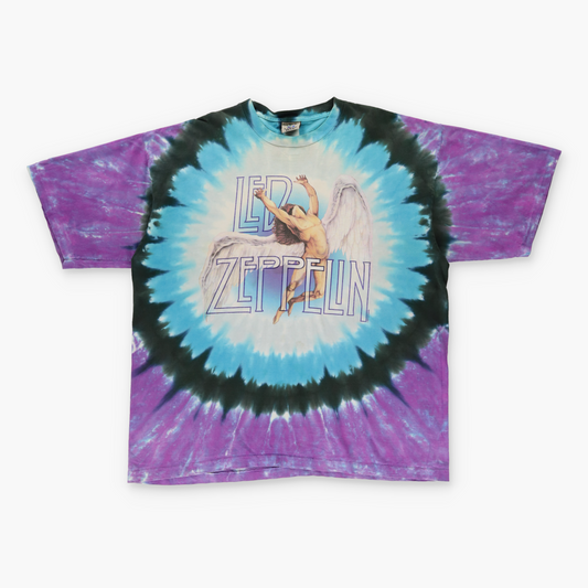 LED ZEPLIN 90s Angel Tie Dye Oversized Single Stitch T-Shirt (XXL)