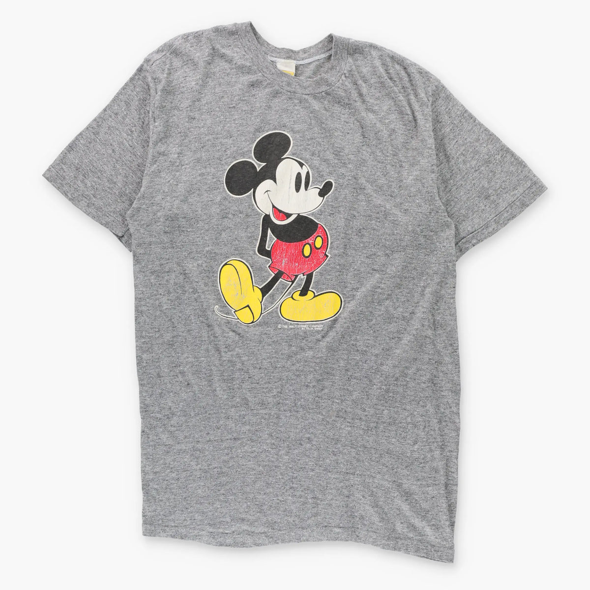 DISNEY Vintage Mickey Mouse Cartoon Heather Grey T-Shirt (L TALL)