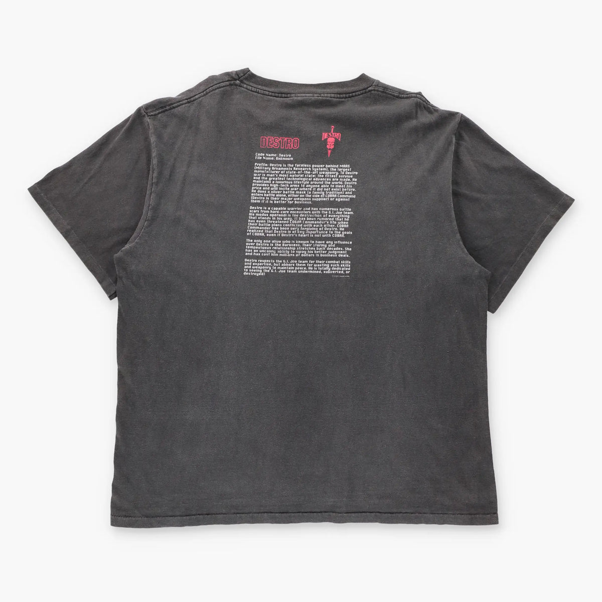 Vintage 2000 GI Joe Destro Faded Black USA Made T-Shirt (XL)