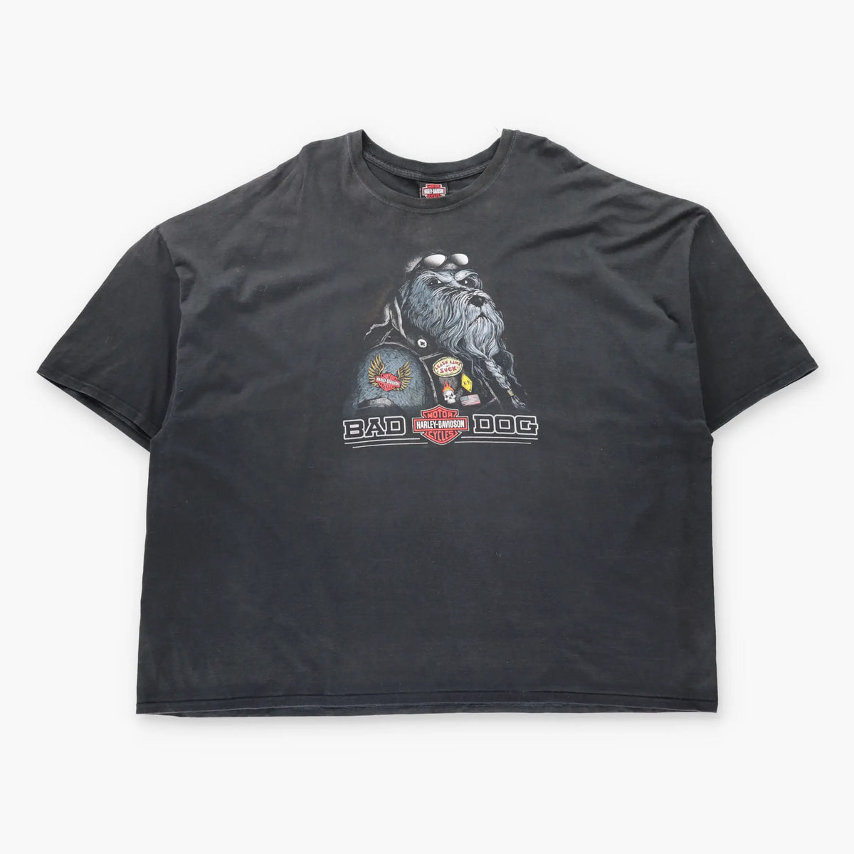 Vintage HARLEY DAVIDSON "Bad Dog" Pennsylvania Biker Dog Black T-Shirt (5XL)