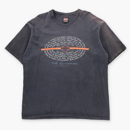 Vintage 1997 HARLEY DAVIDSON 95th Anniversary El Paso Texas Faded Black USA Made T-Shirt (XL)