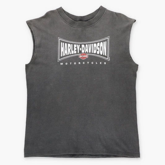 Vintage HARLEY DAVIDON San Diego California Dark Grey USA Made Muscle Tank (L)