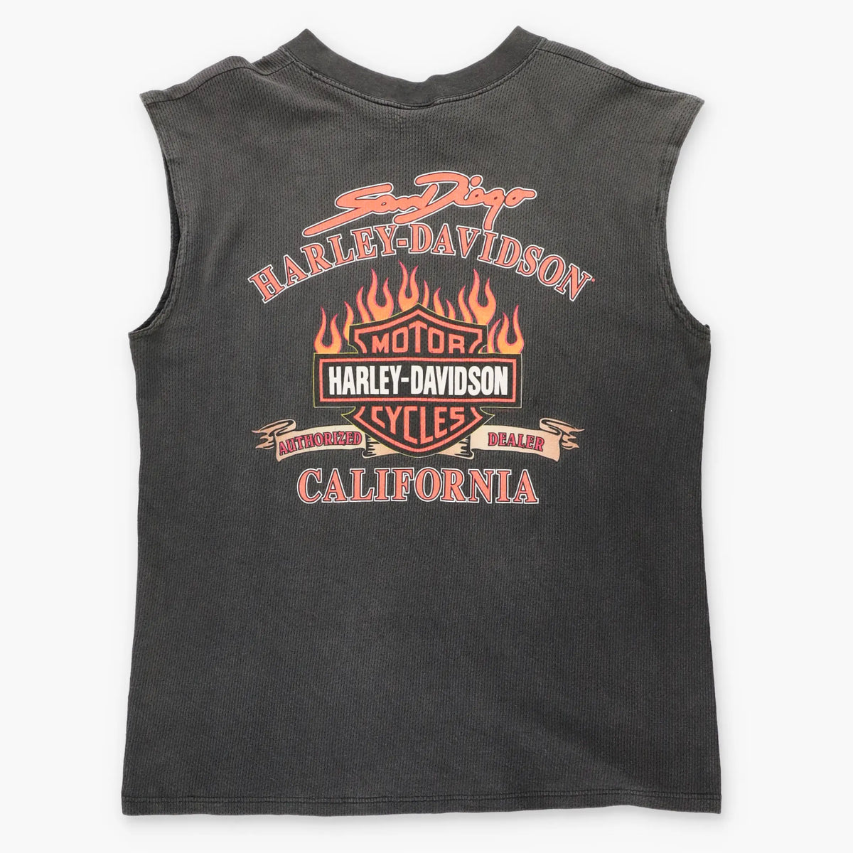 Vintage HARLEY DAVIDON San Diego California Dark Grey USA Made Muscle Tank (L)