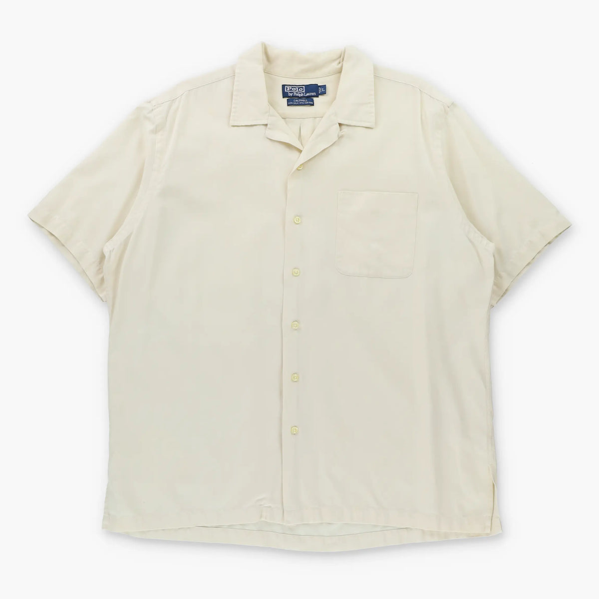 Vintage POLO RALPH LAUREN Off White Short Sleeve Button Up Shirt (L)