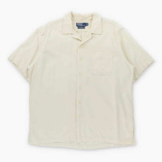 Vintage POLO RALPH LAUREN Off White Short Sleeve Button Up Shirt (L)