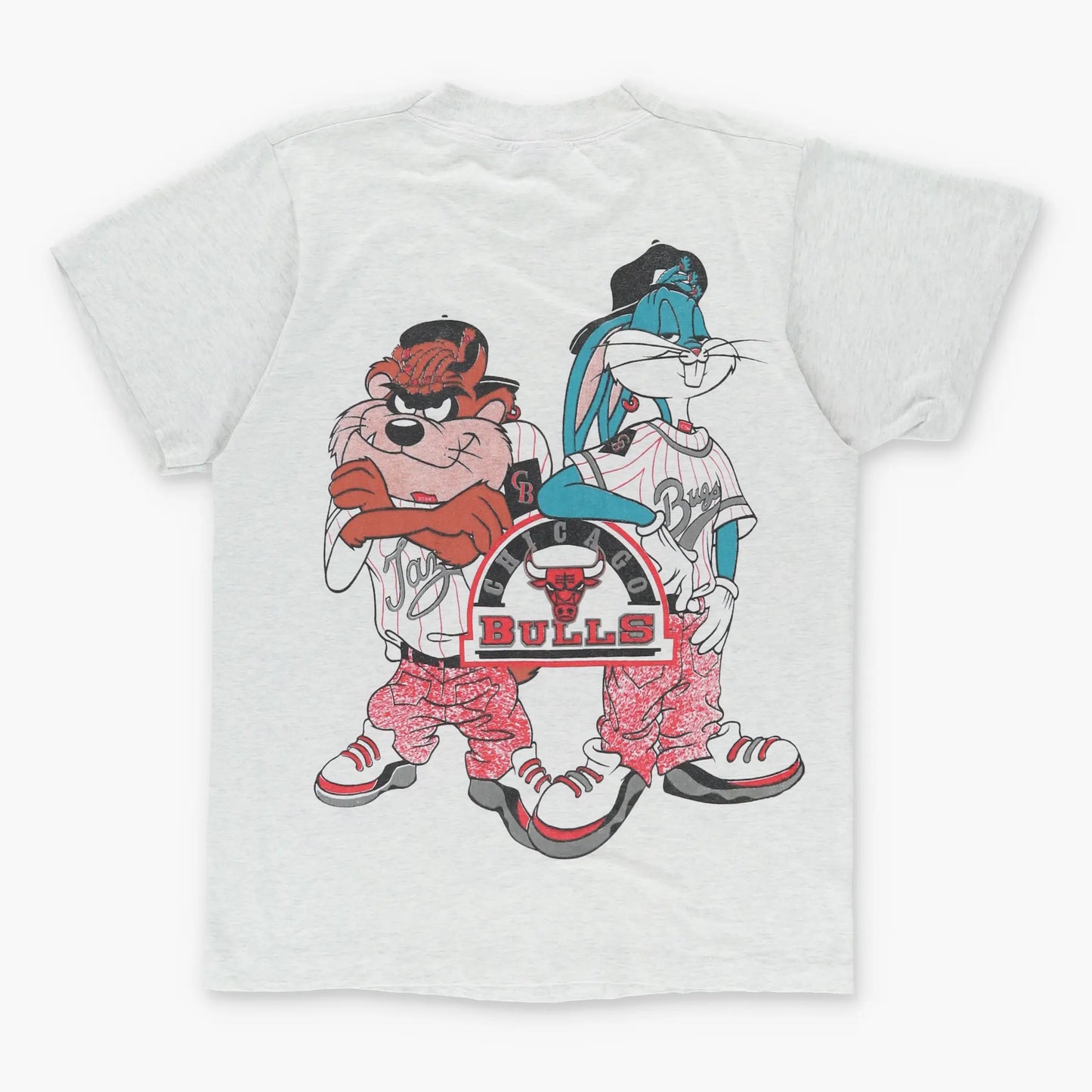 LOONEY TUNES Bugs & Taz Front Back NBA Chicago Bulls Tee (M) Vintage Sole Melbourne