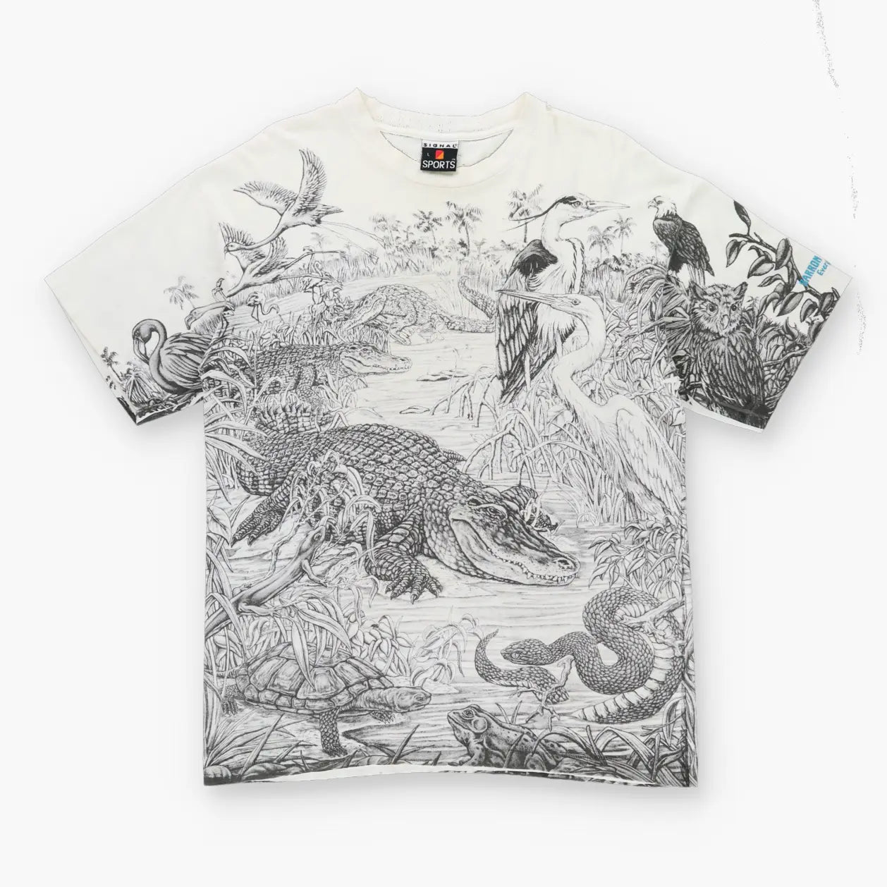 Florida 90s Alligator Swamp All Over USA Made Single Stitch T-Shirt (M-L) Vintage Sole Melbourne