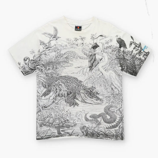 Florida 90s Alligator Swamp All Over USA Made Single Stitch T-Shirt (M-L) Vintage Sole Melbourne