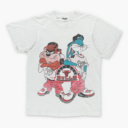 LOONEY TUNES Bugs & Taz Front Back NBA Chicago Bulls Tee (M) Vintage Sole Melbourne
