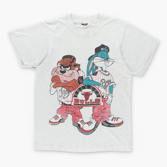 LOONEY TUNES Bugs & Taz Front Back NBA Chicago Bulls Tee (M) Vintage Sole Melbourne