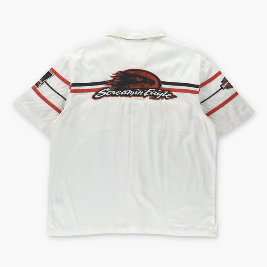 Vintage HARLEY DAVIDSON Screamin' Eagle Embroidered Racing Button Up Shirt (XL)
