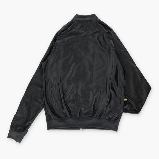 Vintage ADIDAS Metallic Gold & Black 3-Stripe Embroidered Tracksuit Zip Up Jacket (M)
