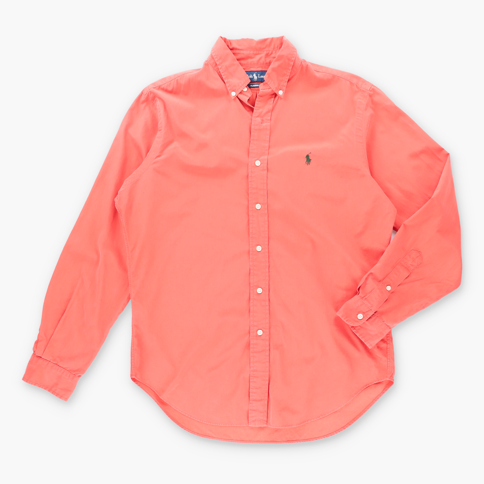 Vintage RALPH LAUREN 'Classic Fit Embroidered Orange & Green Button Up Shirt (M) Vintage Sole Melbourne