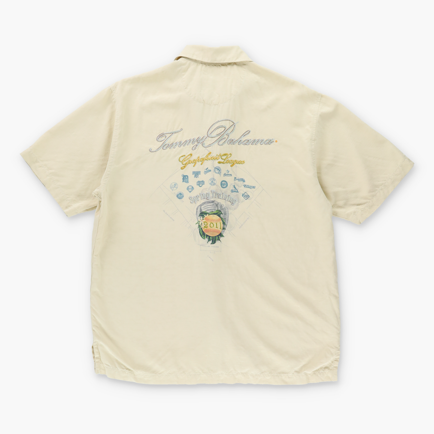 Vintage TOMMY BAHAMA MLB Grapefruit League Embroidered Baseball Shirt (M) Vintage Sole Melbourne