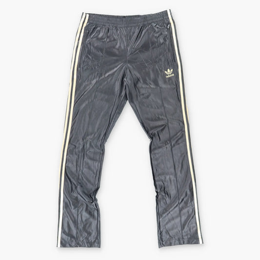 Vintage ADIDAS Metallic Gold & Black Embroidered 3-Stripe Tracksuit Pants (M)