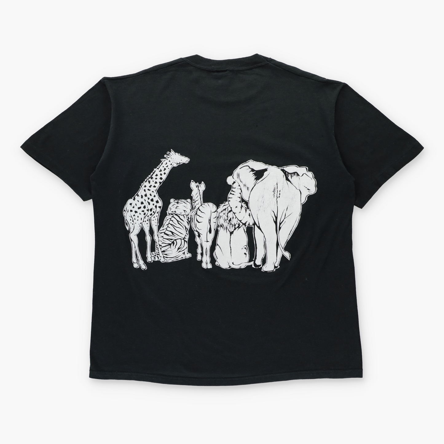 Vintage 'Heads And Tails' Linda Lori Black Double Sided USA Made JERZEES T-Shirt (L-XL) Vintage Sole Melbourne