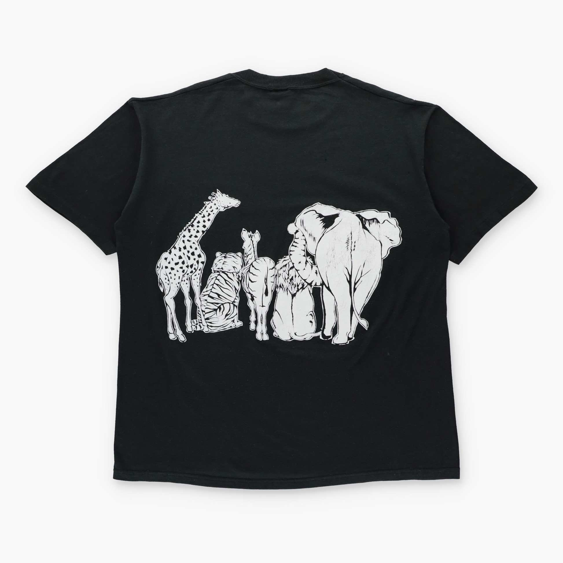 Vintage 'Heads And Tails' Linda Lori Black Double Sided USA Made JERZEES T-Shirt (L-XL) Vintage Sole Melbourne