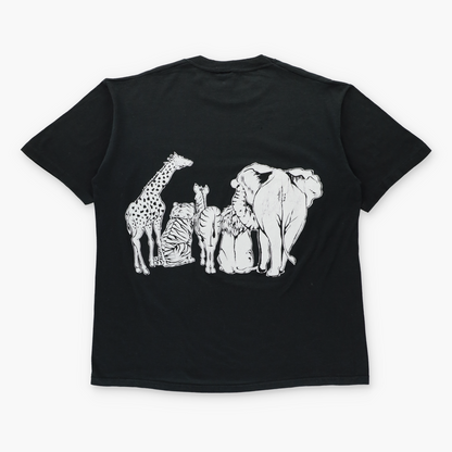 Vintage 'Heads And Tails' Linda Lori Black Double Sided USA Made JERZEES T-Shirt (L-XL) Vintage Sole Melbourne