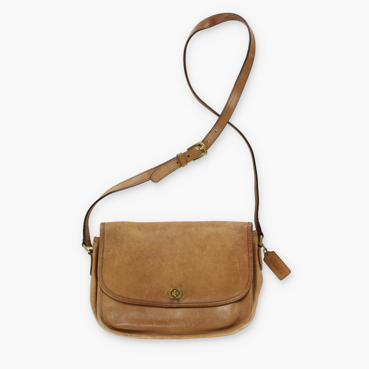 Vintage COACH 'City' 9790 Tan Leather Crossbody Bag