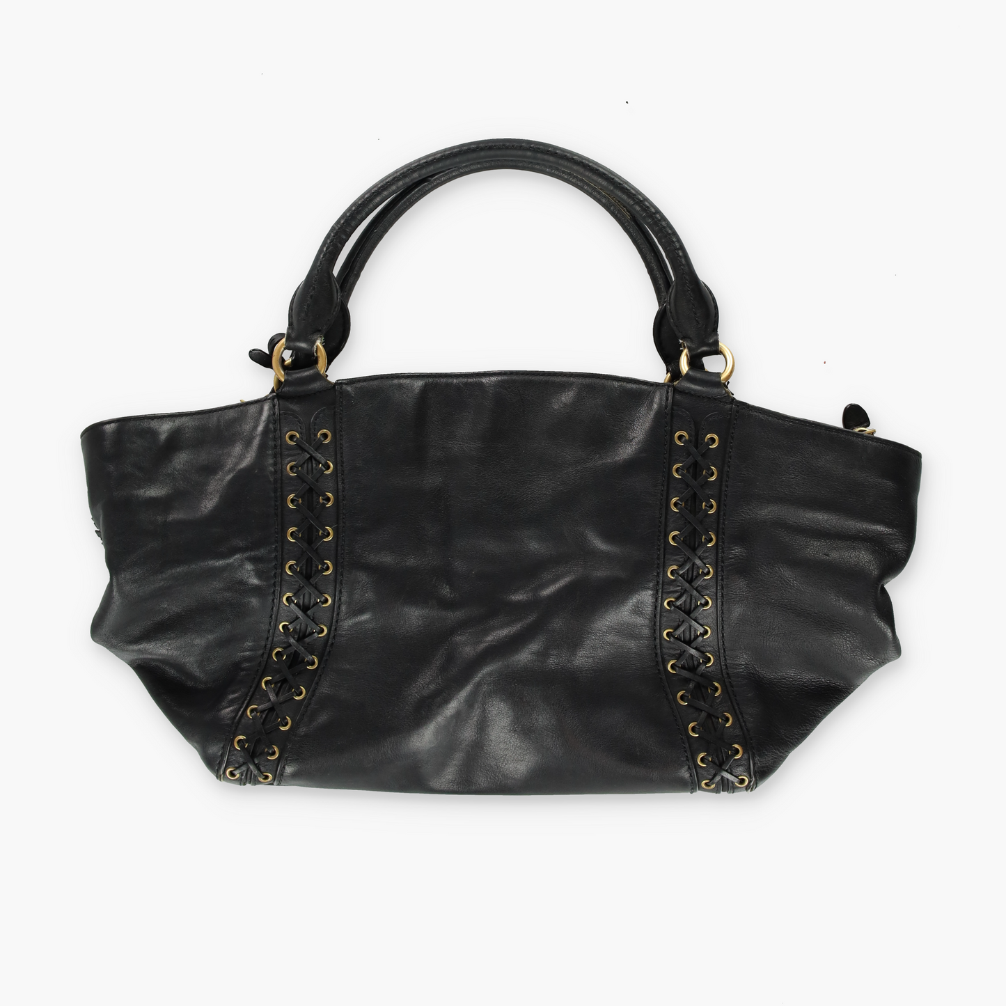 LAUREN RALPH LAUREN 'Ashfield Adaline' Black Leather Tassel Bag
