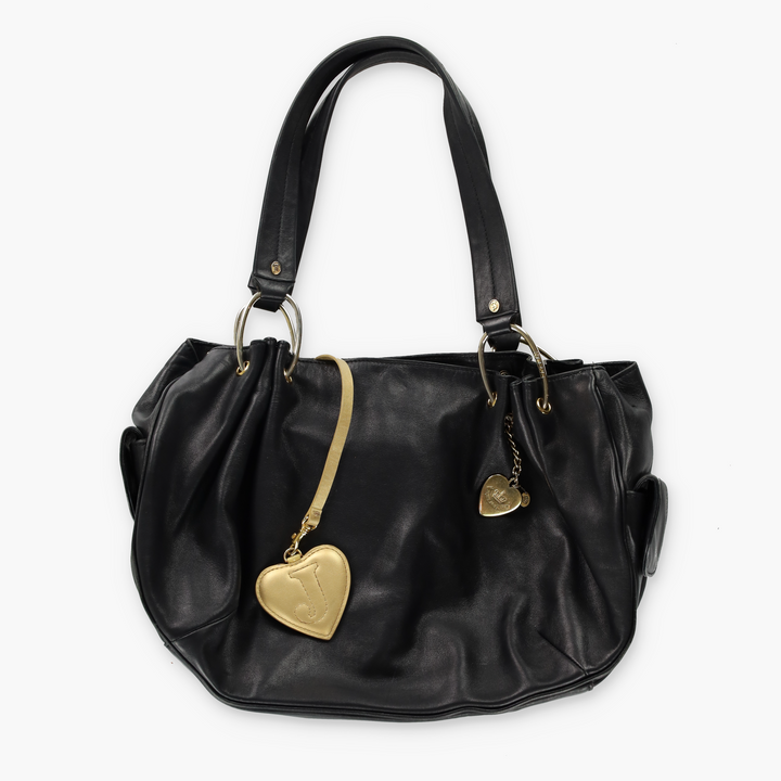 JUICY COUTURE 'Royal' Black Leather Daydreamer Hobo Bag