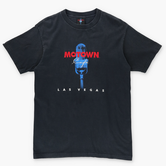 MOWTOWN CAFE Microphone Las Vegas Black USA Made Tee (L)
