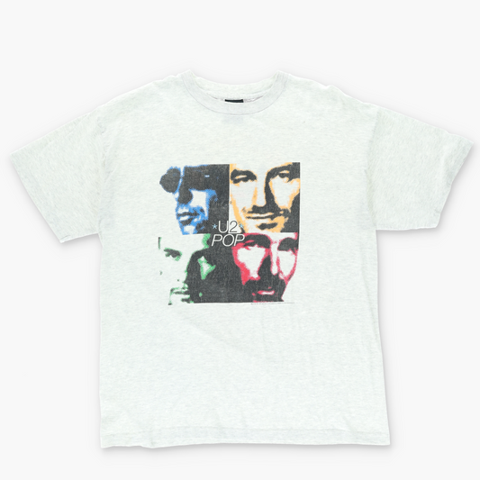 1997 U2 PopMart Tour Grey Printed Single Stitch T-Shirt (L-XL)