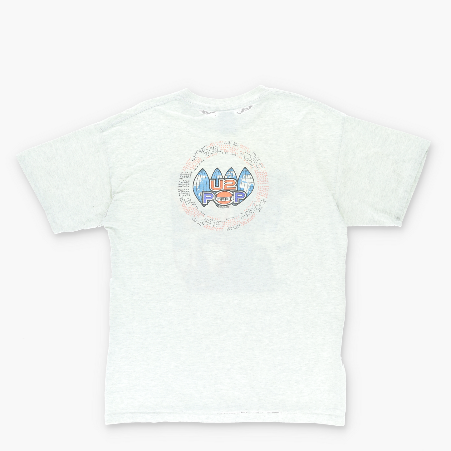 1997 U2 PopMart Tour Grey Printed Single Stitch T-Shirt (L-XL)