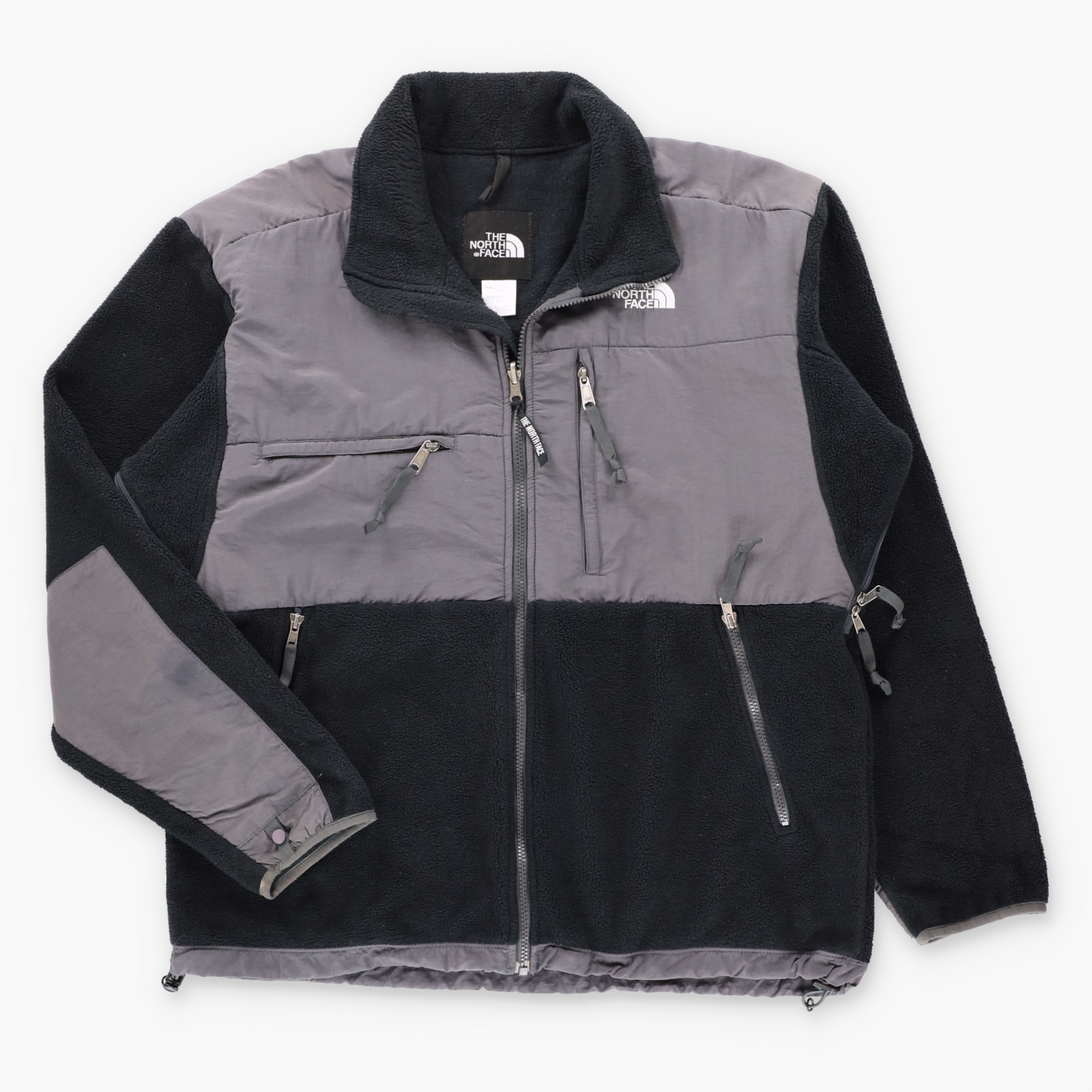 Vintage THE NORTH FACE Black & Grey Embroidered Logo Zip Up Fleece Jacket (L) ***COCO Vintage Sole Melbourne