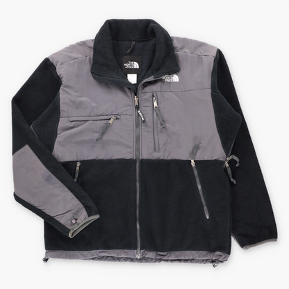 Vintage THE NORTH FACE Black & Grey Embroidered Logo Zip Up Fleece Jacket (L) ***COCO Vintage Sole Melbourne