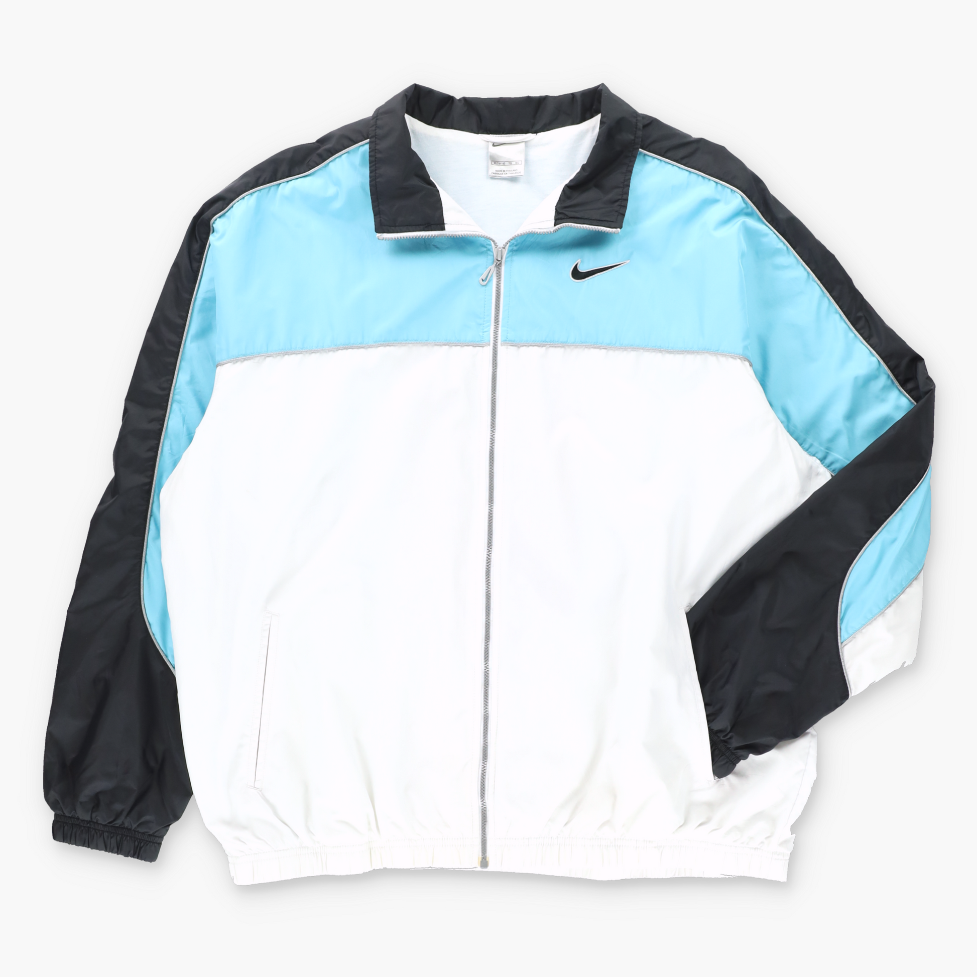 Vintage NIKE Blue & White Colour Block Embroidered Logo Full Zip Windbreaker Jacket (L-XL) ***COCO Vintage Sole Melbourne