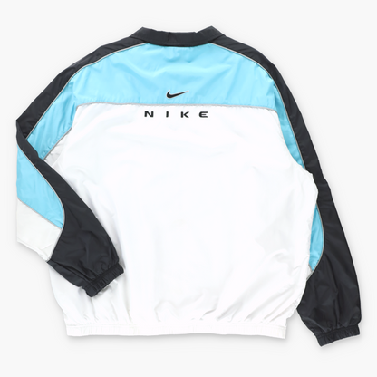 Vintage NIKE Blue & White Colour Block Embroidered Logo Full Zip Windbreaker Jacket (L-XL) ***COCO Vintage Sole Melbourne