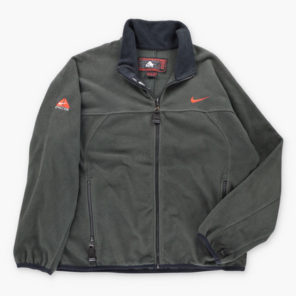 Vintage NIKE ACG Dark Grey & Orange Embroidered Swoosh Logo Full Zip Fleece Jacket (M) ***COCO Vintage Sole Melbourne
