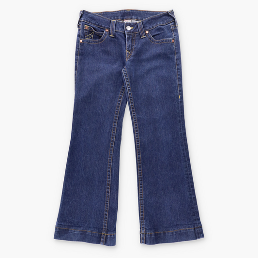 Vintage TRUE RELIGION Dark Wash Blue Denim USA Made Y2K Low Rise Jeans (30) ***COCO Vintage Sole Melbourne