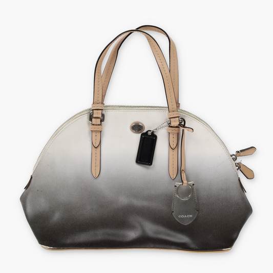 COACH 'Peyton Cora' Domed Black & White Ombre Leather Handbag