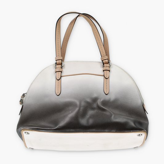COACH 'Peyton Cora' Domed Black & White Ombre Leather Handbag