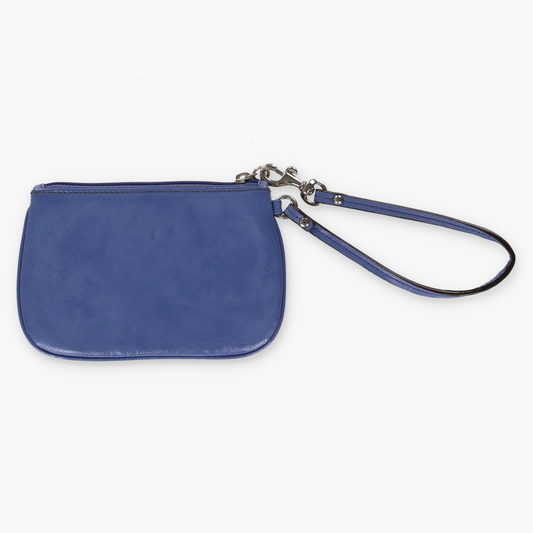 COACH Blue & Silver Patent Leather Wristlet