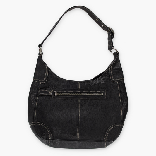 COACH Hamilton Black Pebble Leather Turn-Lock Hobo Bag F13956