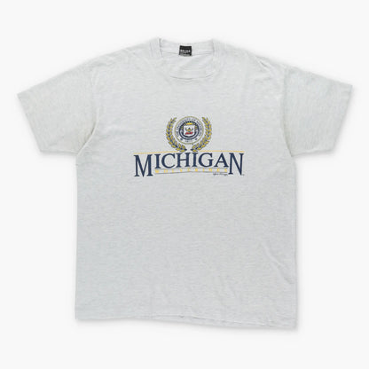 Vintage MICHIGAN 90's Wolverines Grey 50/50 College T-Shirt (XL)