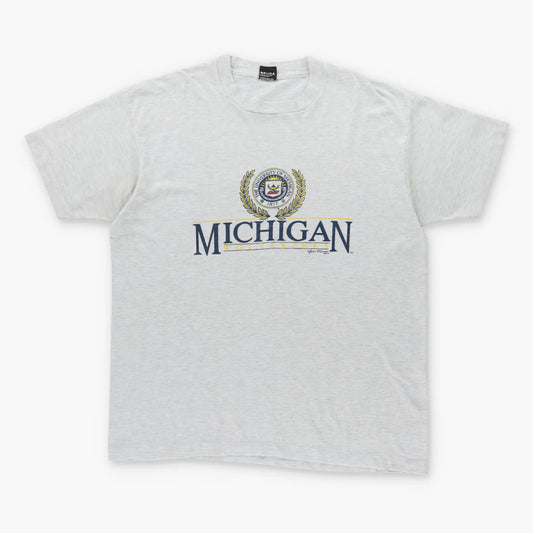 Vintage MICHIGAN 90's Wolverines Grey 50/50 College T-Shirt (XL)