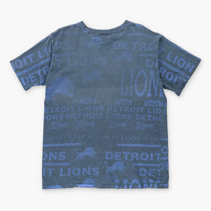 Vintage DETROIT LIONS Salem USA Made NFL Blue & Black Football T-Shirt (L)