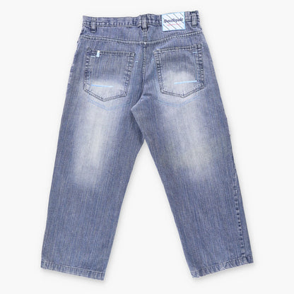 Vintage SOUTHPOLE Y2K 'Relax Fit' Blue Embroidered Distressed Jeans (36)