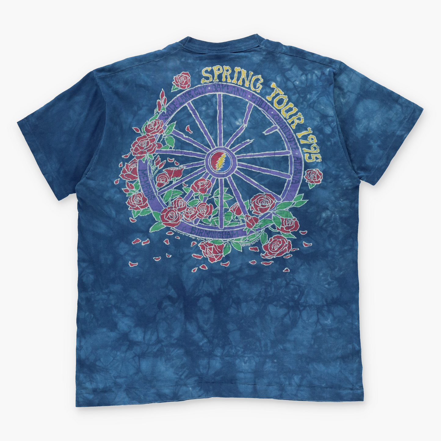 LIQUID BLUE Vintage Grateful Dead Spring Tour 1995 Single Stitch Batik Tee USA Made (XL)